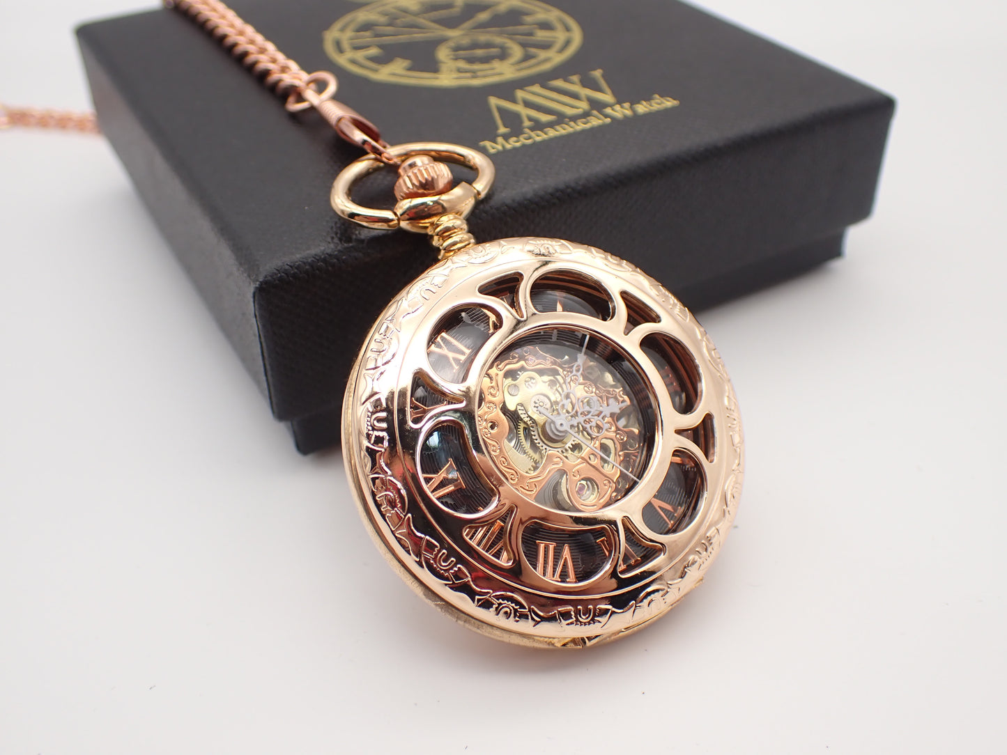 Silver Mechanical Pocket Watch Durable and Stylish for Wedding Groomsmen Match with Tie Set