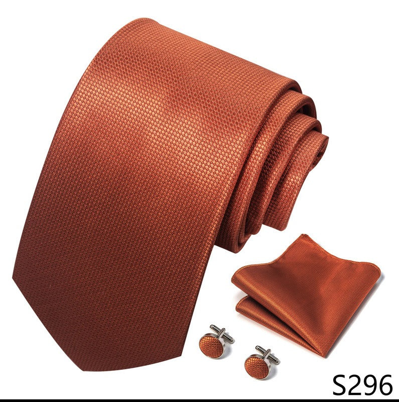 Copper Square Pattern Tie Set / Pocket Square, Bowtie, Tie Clip, Cufflinks / Gift for Him / Wedding Groomsmen Gift / Men's Present / Box