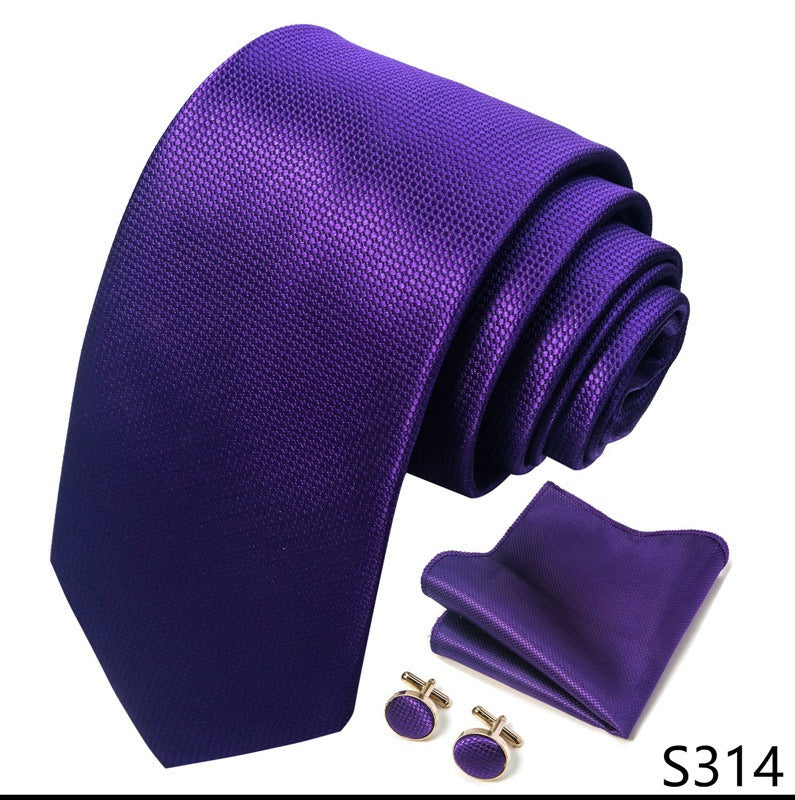 Purple Pattern Necktie Set / Pocket Square Tie Bowtie Cufflinks Set / Wedding Tie / Tie Clips / Gift for him Mens Groomsmen Gift