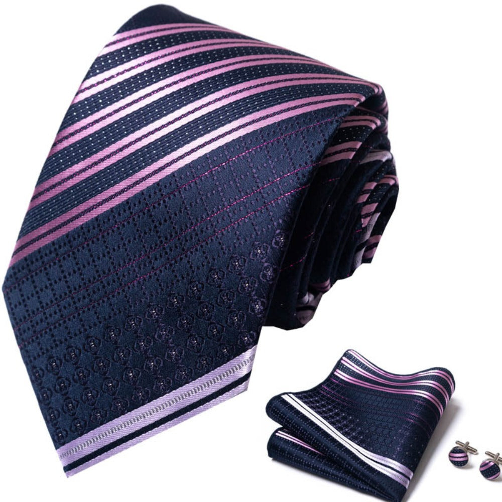 Purple Galaxy Tie Set / Pocket Square Tie Bowtie Cufflinks Set / Wedding Tie /Tie Clips/ Gift for him / Mens anniversary Groomsmen Gift Set