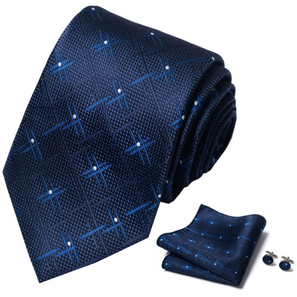 Sparkle Star Galaxy Space Necktie Set / Pocket Square Tie Bowtie Cufflinks Set / Wedding Tie / Tie Clips / Gift for him Mens Groomsmen Gift