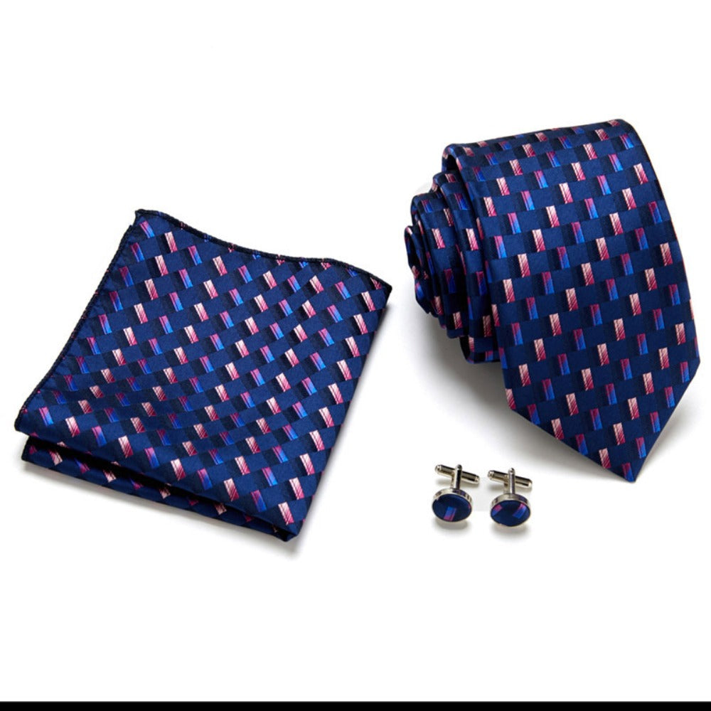 Outstanding Pattern Tie Set / Pocket Square, Bowtie, Tie Clip, Cufflinks / Gift for Him / Wedding Groomsmen Gift / Men's Present / Gift Box