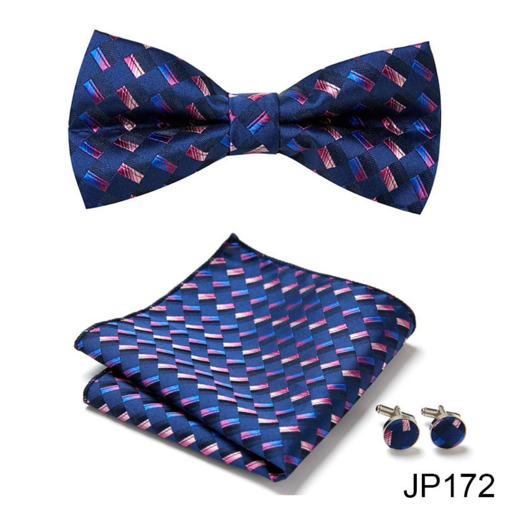 Outstanding Pattern Tie Set / Pocket Square, Bowtie, Tie Clip, Cufflinks / Gift for Him / Wedding Groomsmen Gift / Men's Present / Gift Box