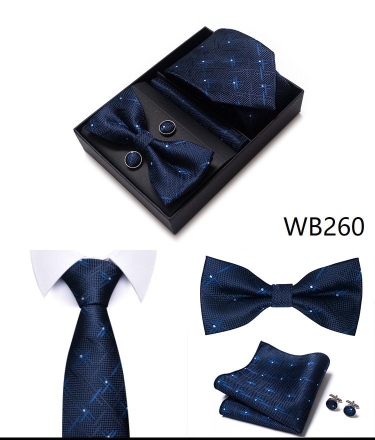 Sparkle Star Galaxy Space Necktie Set / Pocket Square Tie Bowtie Cufflinks Set / Wedding Tie / Tie Clips / Gift for him Mens Groomsmen Gift